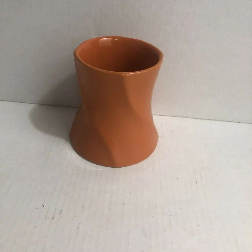 Edible‎ Arrangement VASE orange SWIRL Ceramic Collectible.